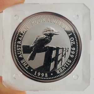 1998 Perth Mint Kookaburra $1 Dollar 999 Silver One Ounce 1oz Coin - Picture 1 of 3