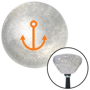 Orange Anchor Design Clear Retro Metal Flake Shift Knob w/ M16x1.5 Insert Auto - Picture 1 of 16