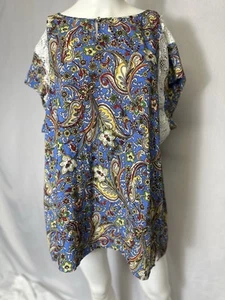 SUZANNE BETRO WEEKEND SIZE 2X PAISLEY BLOUSE Multicolored - Picture 1 of 4