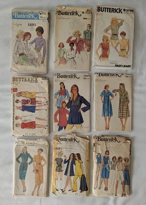 Vintage Dressmakers Patterns x9 Butterick Adult/Child, Variety Sizes & Garments - Image 1 of 4