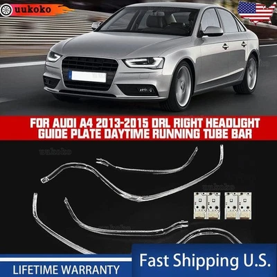 Pair Headlight Guide Plate Daytime Running Tube Bar DRL For Audi A4 2013-2015 US Foto 1 de 4