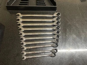 Snap On 10 Stck. metrisch Flankenantrieb umschaltbare Spezialeinsätze Kombination Schraubenschlüssel Set - Bild 1 von 14