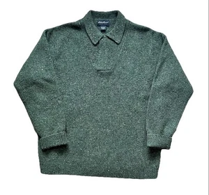 Maglione vintage Eddie Bauer in maglia di lana di agnello con colletto - Foto 1 di 3