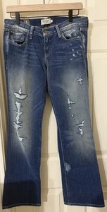 NWT Abercrombie & Fitch Emma Women's 6R 6S Blue Denim Distressed Bootcut Jeans - Picture 1 of 4