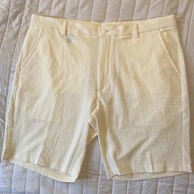 Pantalones Cortos FootJoy Para Hombres 40 Amarillos Seersucker Rendimiento Elastizados Golf Informales Foto 1 de 4