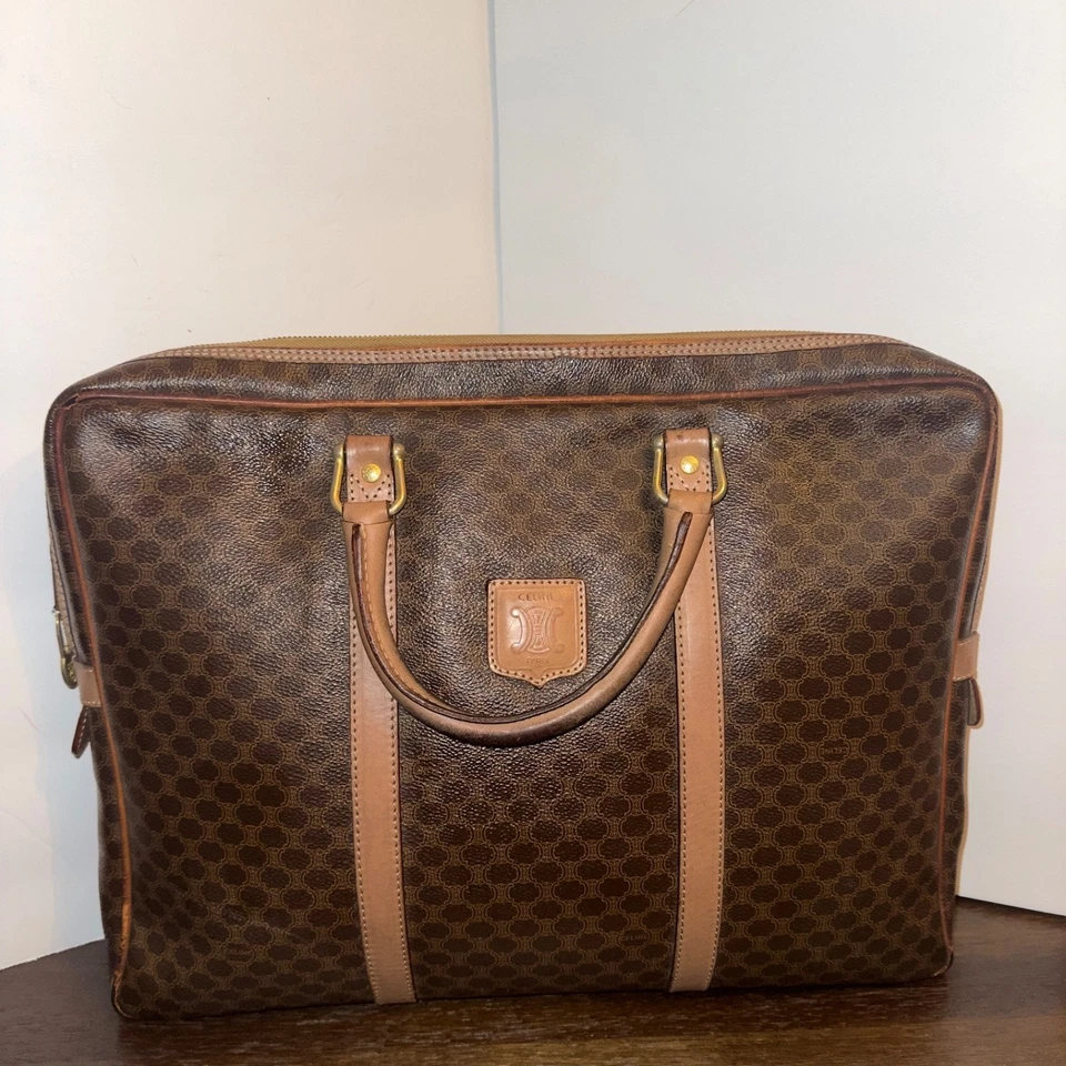 CELINE Macadam Maletín de Cuero Marrón Bolso para Laptop Auténtico Certificado de Autenticidad incluido Foto 1 de 4