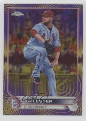 2022 Topps Chrome Sonic Purple & Yellow Pulse Refractor /299 Jon Lester #187 - Image 1 of 2