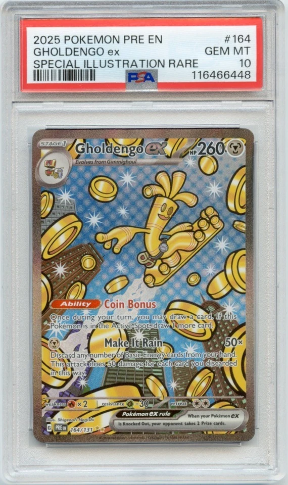 2025 POKEMON PRE EN PRISMATIC EVOLUTIONS GHOLDENGO EX #164 SIR PSA 10 - Image 1 of 1
