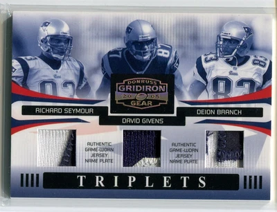 2005 Gridiron Gear Seymour/Givens/Branch Triplets Triple Relic /50 Patriots - Image 1 of 2