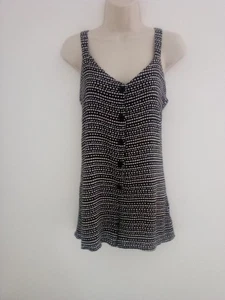 Ladies Playsuit Size 8 Black And White One Piece Play Suit Jumpsuit - Picture 1 of 6