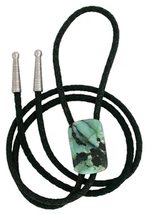 42 KARAT 1 3/10 x 4/5 ZOLL AFRIKANISCHER SMARAGD SCHWARZER SCHIEFER CABOCHON BOLO KRAWATTE EPBT432 - Bild 1 von 2