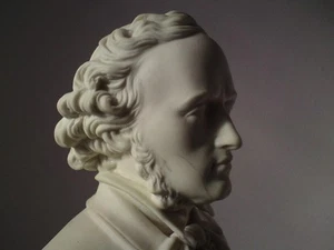 Victorian Parian Mendelssohn Bust by Robinson and Leadbeater bisque porcelain - Picture 1 of 15