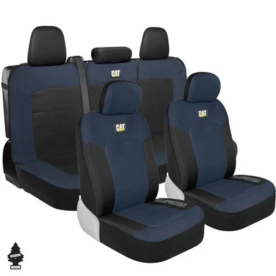 ⭐️⭐️⭐️⭐️ Caterpillar Car Truck Black Blue Mesh Seat Cover Full Set For Honda - Image 1 of 4
