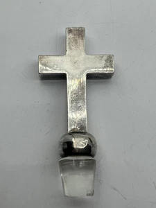 Gorham Sterling Silver Cross Stopper Religious Holy Water Cruet Top #2483 - Picture 1 of 5