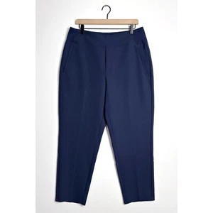 ATHLETA Endless High Rise Pants Ankle Tapered Leg Pull-On Navy Blue size 14 - Picture 1 of 7