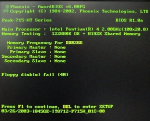 PEAK715VL2-HT (D) & CPU 2.00GHz & RAM “AS IS” - Picture 1 of 10