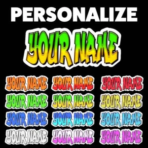 Individuell personalisiert Graffiti Name Aufkleber Sticker GRÜN & GELB oder IHRE WAHL - Bild 1 von 19