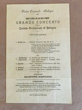 volantino 1901 TEATRO COMUNALE BOLOGNA CONCERTO ORCHESTRA GIUSEPPE MARTUCCI