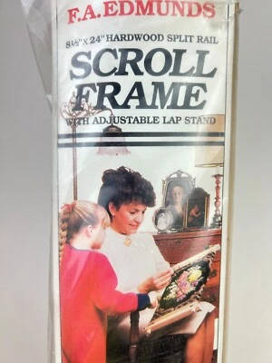 New F.A. Edmunds Scroll Frame with Adjustable Lap Stand 8.5"x 24" Hardwood 5850 - Image 1 of 4