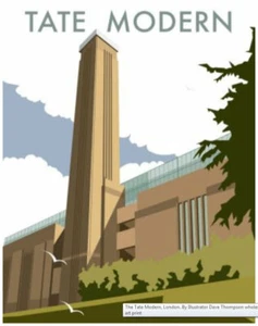 Impresión de arte estilo Art Deco Tate Modern London Art Gallery - impresión de 14" - Imagen 1 de 1
