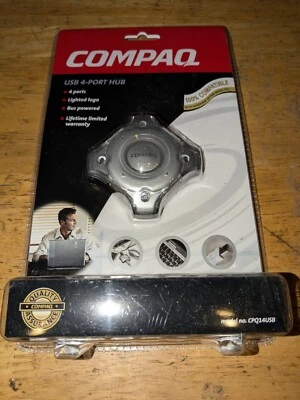 NEW-Compaq USB 4-Port Hub with Lighted Logo, Model CPQ14USB, Sealed  - Image 1 of 3