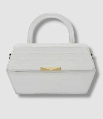 Bolsa de ombro feminina de couro branco Rafe New York US$ 395 bolsa de mão corrente bolsa de embreagem - Imagem 1 de 4