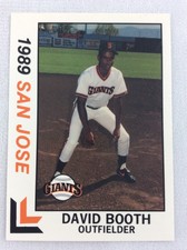 1989 San Jose Giants-California League-BEST Baseball Card-David Booth