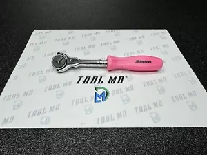 Snap-on Tools USA NEW PINK 1/4" Drive Hard Grip Round SWIVEL Ratchet THNFD72 - Picture 1 of 16