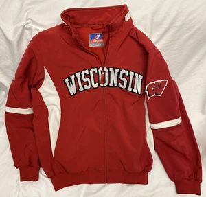 Chaqueta Rara Majestic Wisconsin Badgers Therma Dugout Cremallera Completa Para Hombre Talla Grande - Imagen 1 de 12