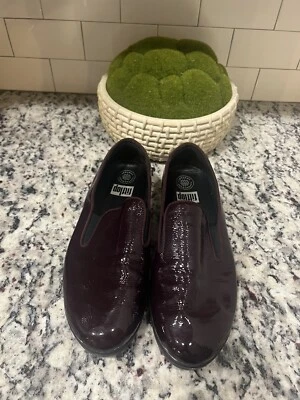 Fitflop Due Patent Shoes Burgundy Comfort M Loafers US Size 11 - Image 1 of 4