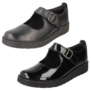 Girls Clarks Formal/School Shoes 'Mendip Stitch' - Picture 1 of 21
