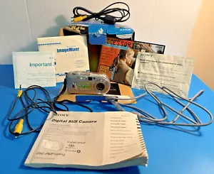 PARTS/ Salvage Used DSC-P10 CYBER-SHOT Digital Camera W/ Box, Literature Cords - Picture 1 of 15