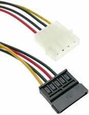 25cm 4 Pin Molex Male To SATA Female 15 Pin Power Adapter Cable Hard Drive Power