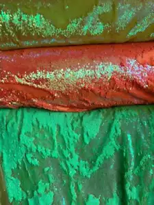 Mermaid Sequins Neon Pink On Strech Base 2way 58/60” Sold By The YD. - Picture 1 of 1