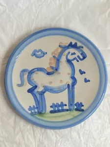 M.A. Hadley pottery Horse 6” plate, signed, with plate hanger - Picture 1 of 3