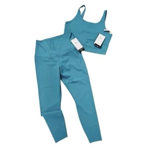 Conjunto de leggings y sujetador deportivo Nike Zenvy cintura alta para mujer en verde azulado talla M - Imagen 1 de 2