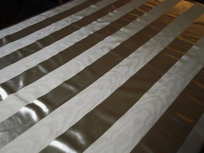 1m75 de tissu d'ameublement rayure beige et or- largeur 1m47 - Photo 1/4