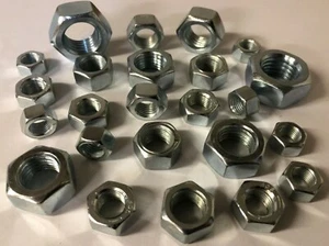 1/4", 5/16", 3/8", 7/16, 1/2,5/8,3/4", UNF, tuercas completas, chapado en zinc brillante. - Imagen 1 de 6