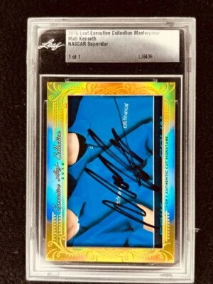 Matt Kenseth 2016 Leaf Masterpiece Cut Signature signed autographed card 1/1 JSA - Image 1 of 2