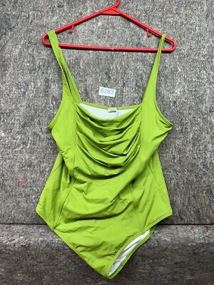 Calvin Klein Swimsuit Ruched front Green Square Neck Size 16 - Image 1 of 4
