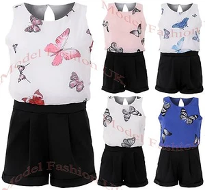 NUEVO CON ETIQUETAS Damas Playsuit Chaleco Pantalones Cortos combo en tallas 6-14 Mariposa Una Pieza - Imagen 1 de 6
