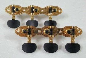 1/14 Gold plated Classical Guitar machine head peg tuner Ebony button 405G-E2 - Picture 1 of 3