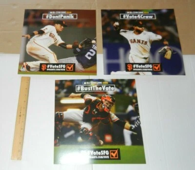SF GIANTS 2016 ALL STAR GAME VOTING CHEER CARDS SGA POSEY CRAWFORD PANIK POSTERS - Image 1 of 2