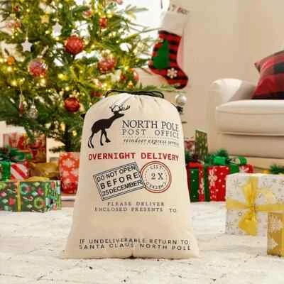 Christmas Santa Sack, Personalized Santa Sack Christmas Gift Bag, Custom Xmas - Image 1 of 4