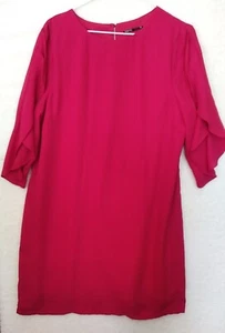 Tokito Women’s Size 12 Hot Pink Flutter Sleeves Dress Lined Knee Length - Picture 1 of 8