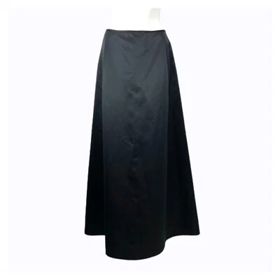 1990s Zum Zum by Niki Livas Black Satin A Line Formal Occasion Prom Maxi Skirt - Image 1 of 4