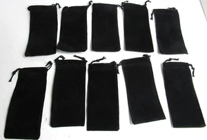 10 BOLSAS DE CUERDA DE DIBUJO DE TERCIOPELO NEGRO 2"" X 4 1/4"" - Imagen 1 de 3