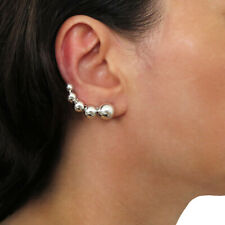 Climber 925 Sterling Silver Ball Bead Cuff Earrings