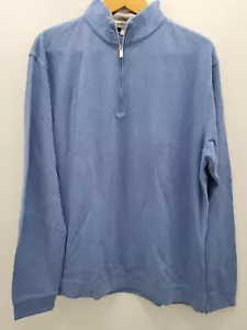 Peter Millar 1/4 Zip Pullover Herren L blau Baumwolle Modal Polyester Golf - Bild 1 von 10