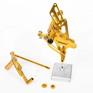 Gold CNC Rearsets Foot pegs Rear Set Adjustable For Yamaha R1 2009-2014 - Picture 1 of 9